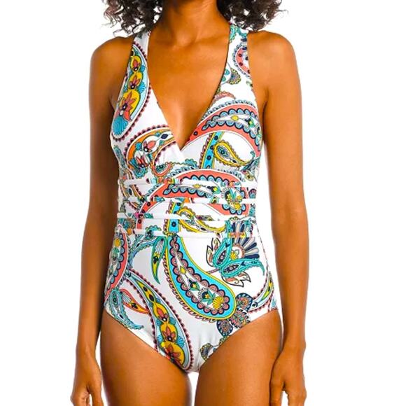 La Blanca size 6 Colorful Paisley One-Piece woman's Swimsuit - Picture 1 of 11